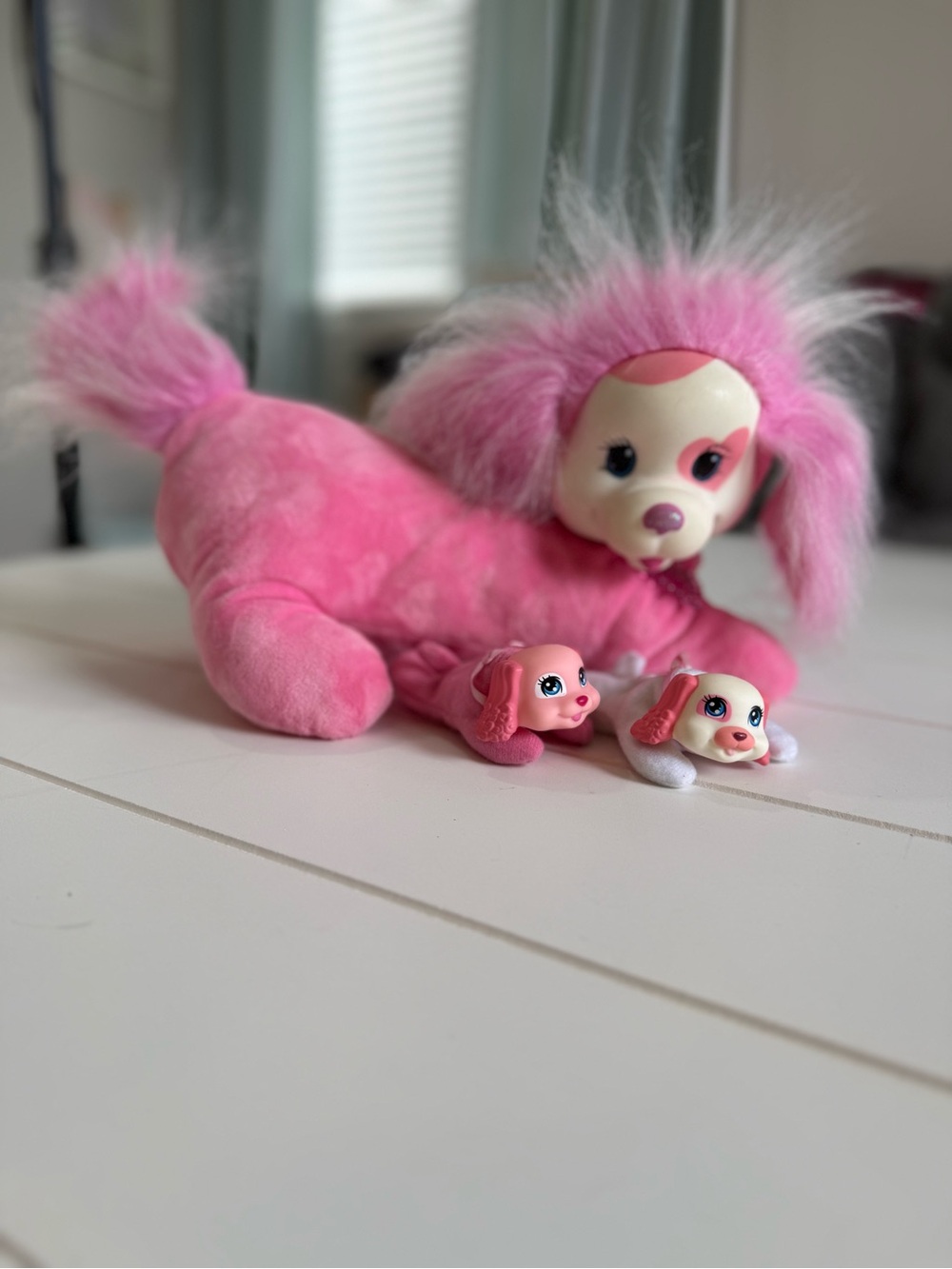 Pink Plush Puppy Surprise with Two Mini Puppy Figures